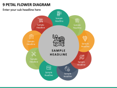 9 Petal Flower Diagram PPT Slide 2