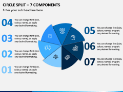 Circle Split – 7 Components PPT Slide 1