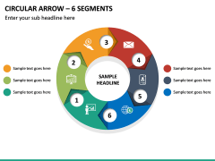 Circular Arrow - 6 Segments PPT Slide 2