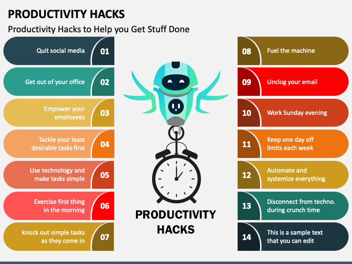 Productivity Hacks PPT Slide 1