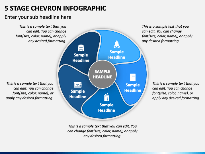 5 Stage Chevron Infographic PPT Slide 1
