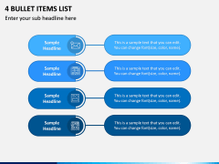 4 Bullet Items List PPT Slide 1