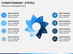 Flower Diagram – 8 Petals PPT Slide 1