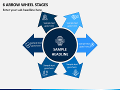 6 Arrow Wheel Stages PPT Slide 1