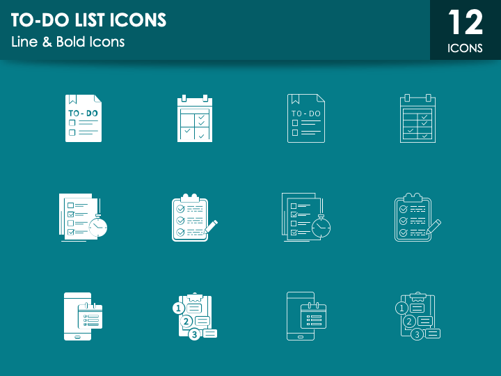 To-Do List Icons PPT Slide