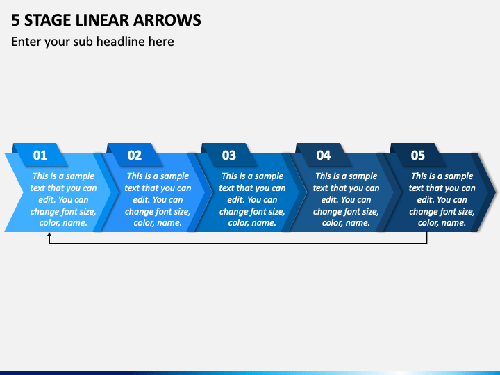 5 Stage Linear Arrows PPT Slide 1