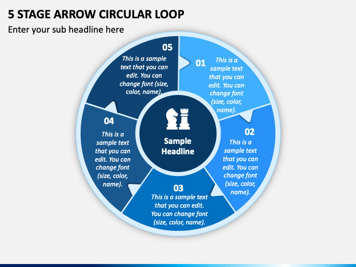 5 Stage Arrow Circular Loop PPT Slide 1