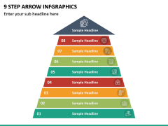 9 Step Arrow Infgraphics PPT Slide 2