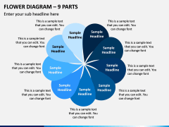 Flower Diagram - 9 Parts PPT Slide 1