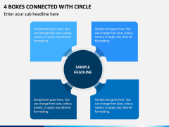 4 Boxes Connected With Circle PPT Slide 1