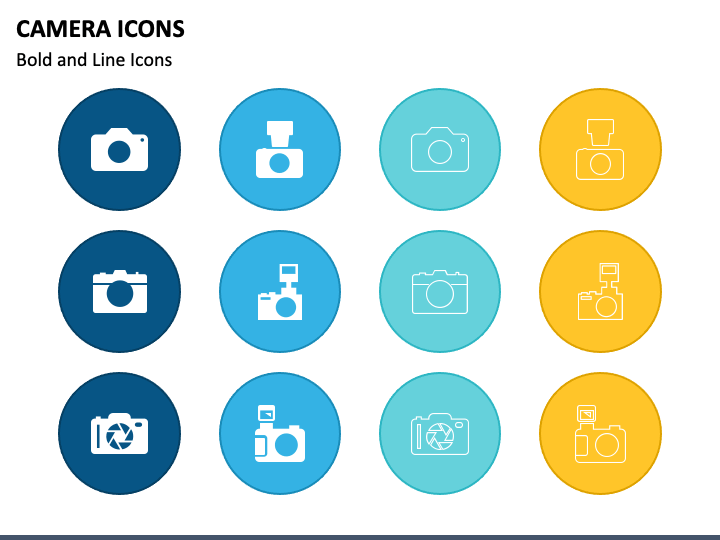 Camera Icons PPT Slide 1