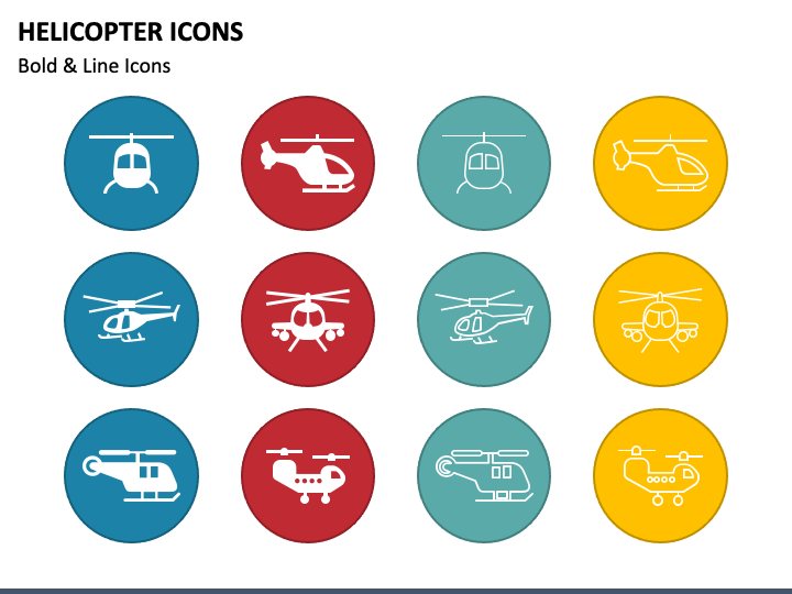 Helicopter Icons PPT Slide 1