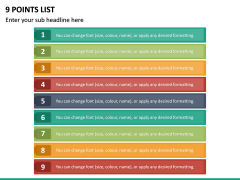 9 Points List PPT Slide 2
