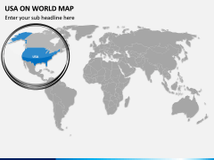 USA on World Map PPT Slide 2
