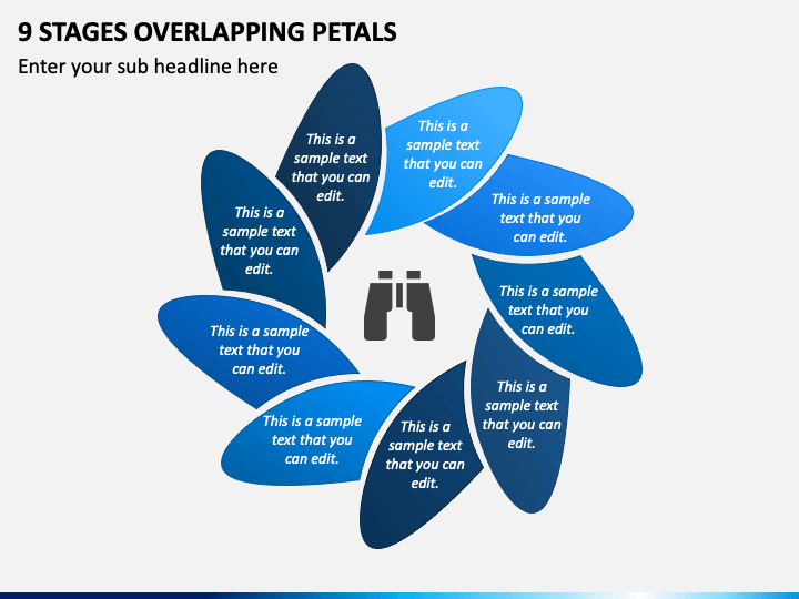 9 Stages Overlapping Petals PPT Slide 1