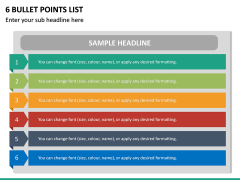 6 Bullet Points List PPT Slide 2