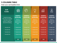 5 Columns Table PPT Slide 2