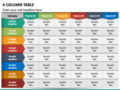 6 Column Table PPT Slide 2