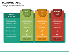 3 Columns Table PPT Slide 2