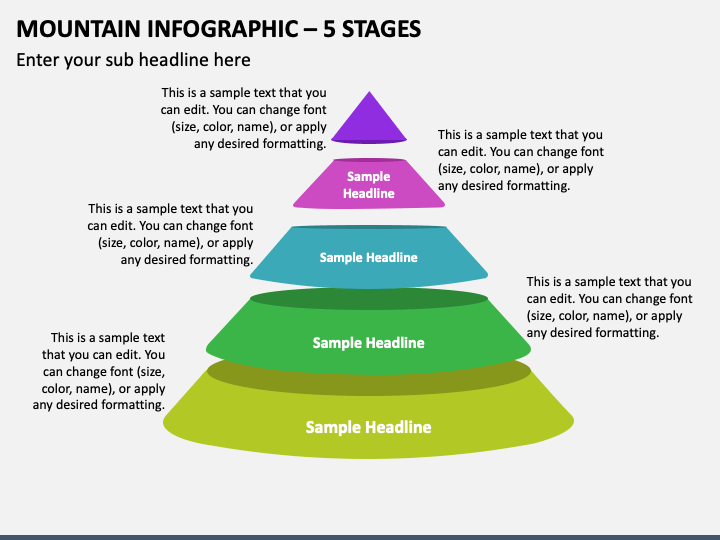 Mountain Infographic - 5 Stages PPT Slide 1