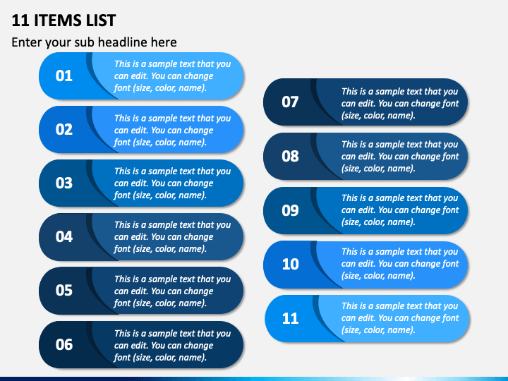 11 Items List PPT Slide 1