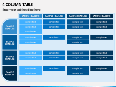 4 Column Table PPT Slide 1