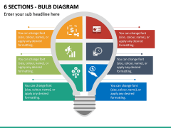 6 Sections - Bulb Diagram PPT Slide 2