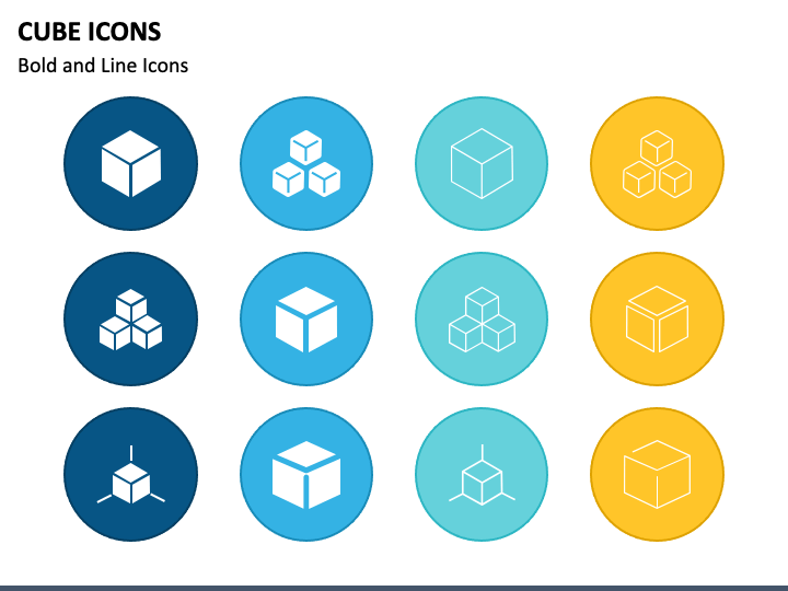Cube Icons PPT Slide 1