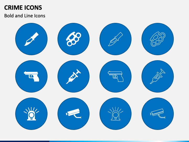 Crime Icons PPT Slide 1