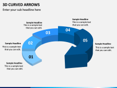 3D Curved Arrows PPT Slide 2