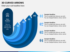 3D Curved Arrows PPT Slide 3