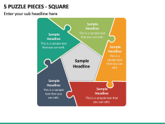 5 Puzzle Pieces - Square PPT Slide 2