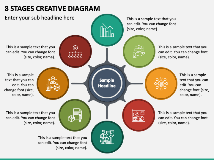 8 Stages Creative Diagram PPT Slide 1