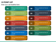 13 Point List PPT Slide 2