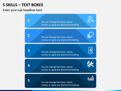 5 Skills - Text Boxes PPT Slide 1