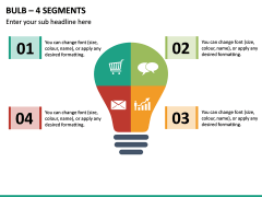 Bulb - 4 Segments PPT Slide 2