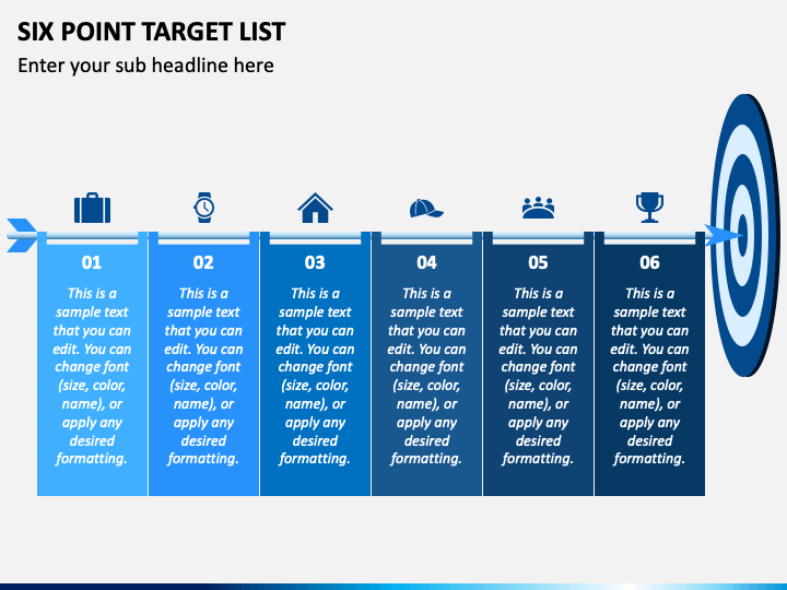 Six Point Target List PPT Slide 1