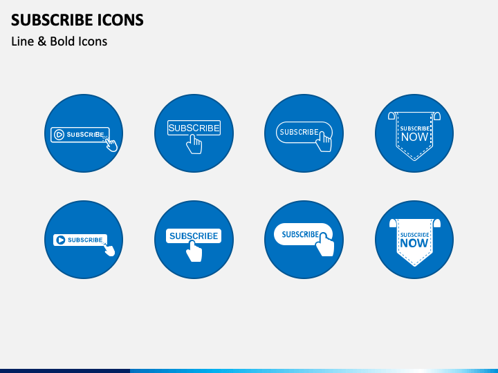 Subscribe Icons PPT Slide 1