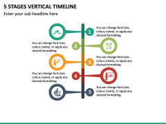 5 Stages Vertical Timeline PPT Slide 2