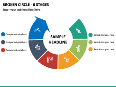 Broken Circle - 6 Stages PPT Slide 2