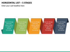 Horizontal List - 5 Stages PPT Slide 2