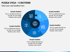 Puzzle Cycle - 5 Sections PPT Slide 1