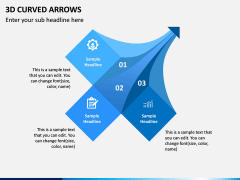 3D Curved Arrows PPT Slide 10