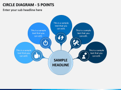 Circle Diagram - 5 Points PPT Slide 1