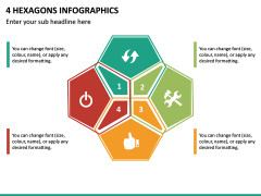 4 Hexagons Infographics PPT Slide 2