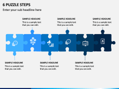 6 Puzzle Steps PPT Slide 1