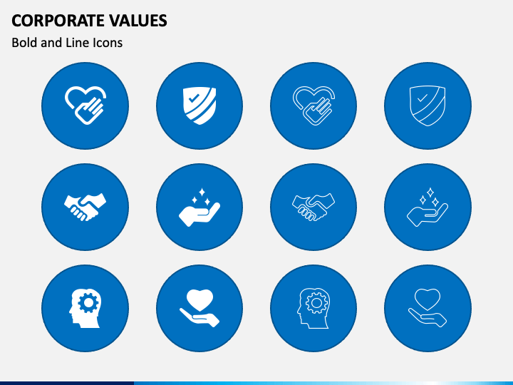 Corporate Values Icons PPT Slide 1