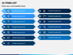 13 Items List PPT Slide 1