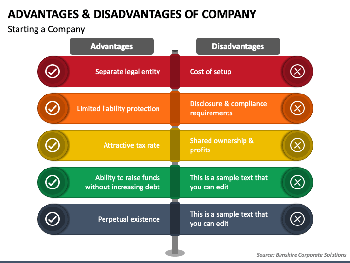 Advantages & Disadvantages of Company PPT Slide 1