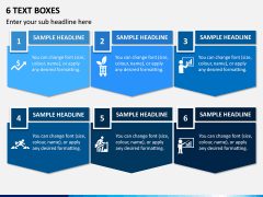 6 Text Boxes PPT Slide 1
